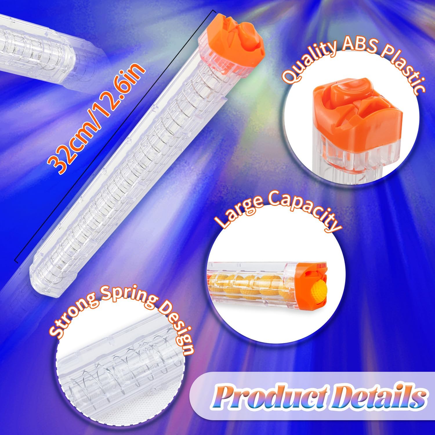 4Pcs Replacement Reload Clip 12-Round Refill Magazine Compatible for Nerf Rival Apollo XV-700 Zeue XV-1200 (Clear) 4pcs Clear - Image 2