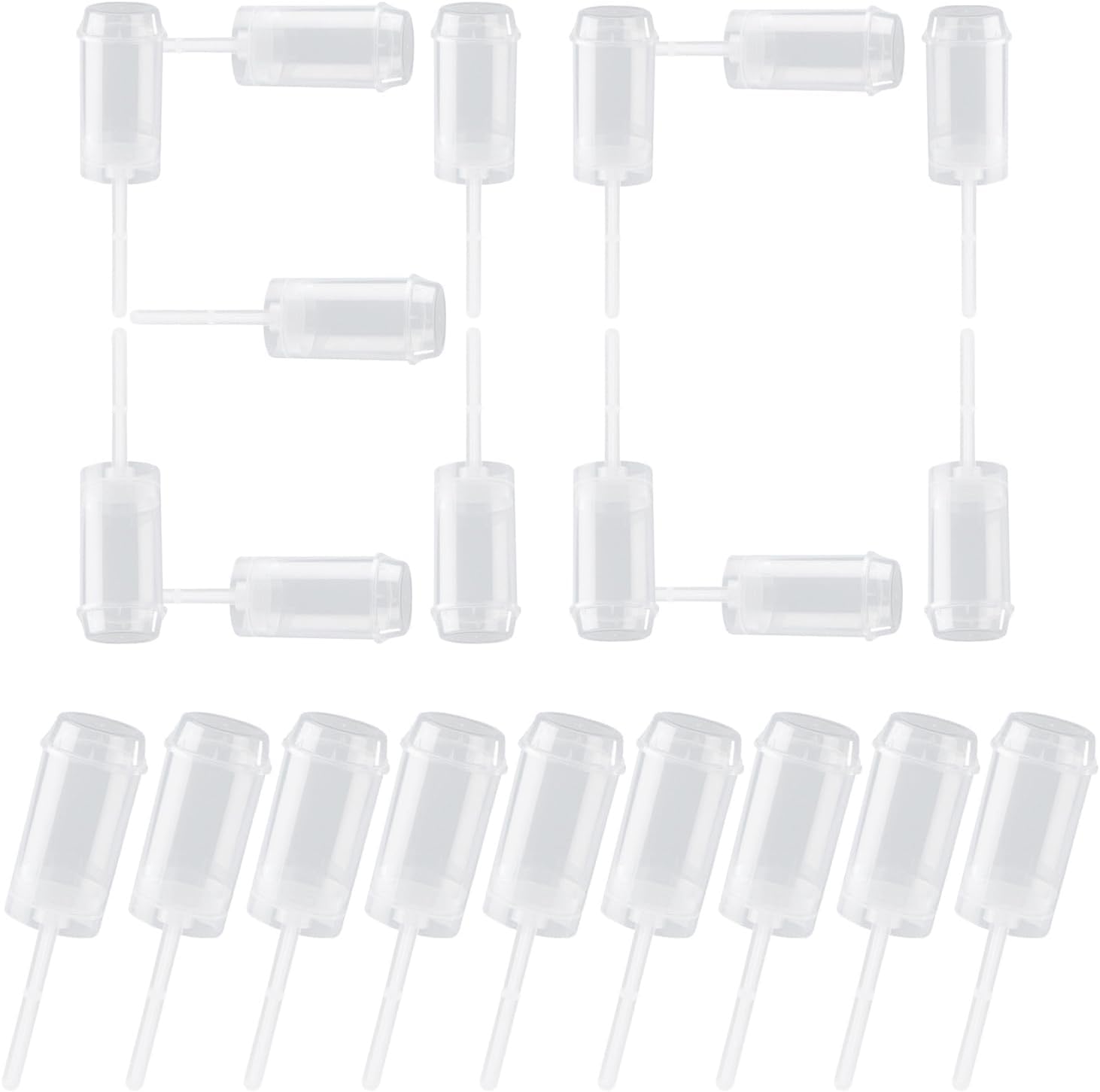 80 pcs Round Shape Clear Push-Up Cake Pop Shooter (Push Up Pops) Plastic Containers with Lids, Base & Sticks - Image 1