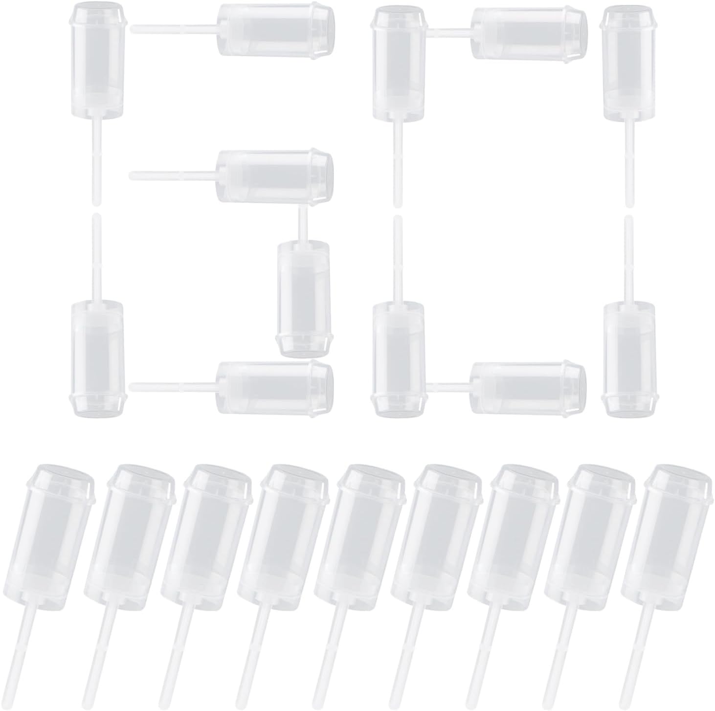 60 pcs Round Shape Clear Push-Up Cake Pop Shooter (Push Up Pops) Plastic Containers with Lids, Base & Stick - Image 1