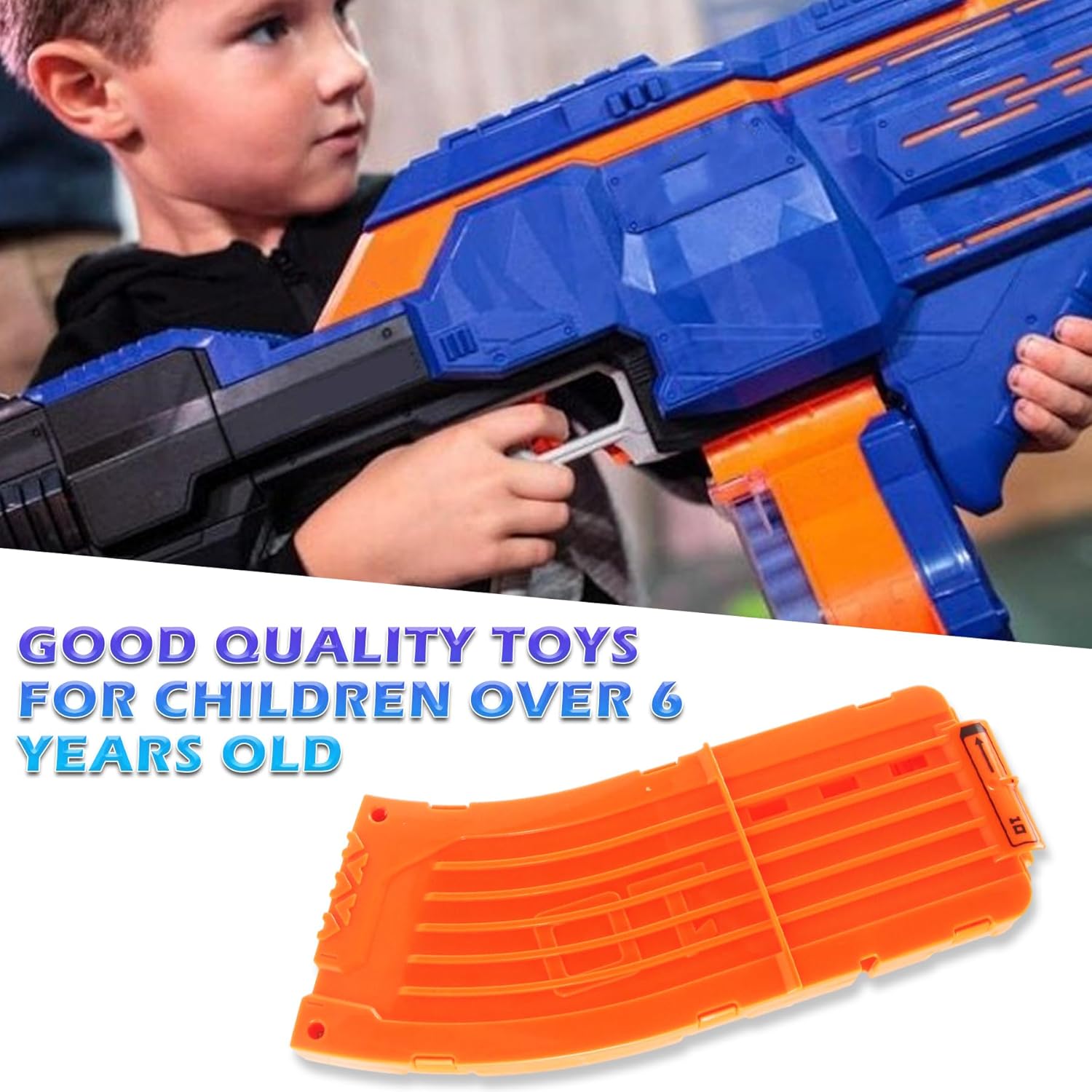 10 Darts Curved Magazine Quick Reload Clip Compatible for Nerf Elite (Orange, 2Pcs) 2pcs Orange - Image 5