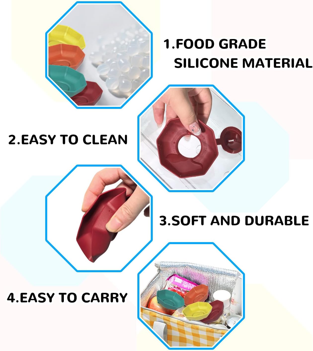 4 Pack Silicone Ice Pop and Cream Leak-Proof Holders for Kids, Portable Mess Free Cone Freeze-Proof Popsicle Tray Drip Catchers Accessories Children Summer Days Party Present - Image 3