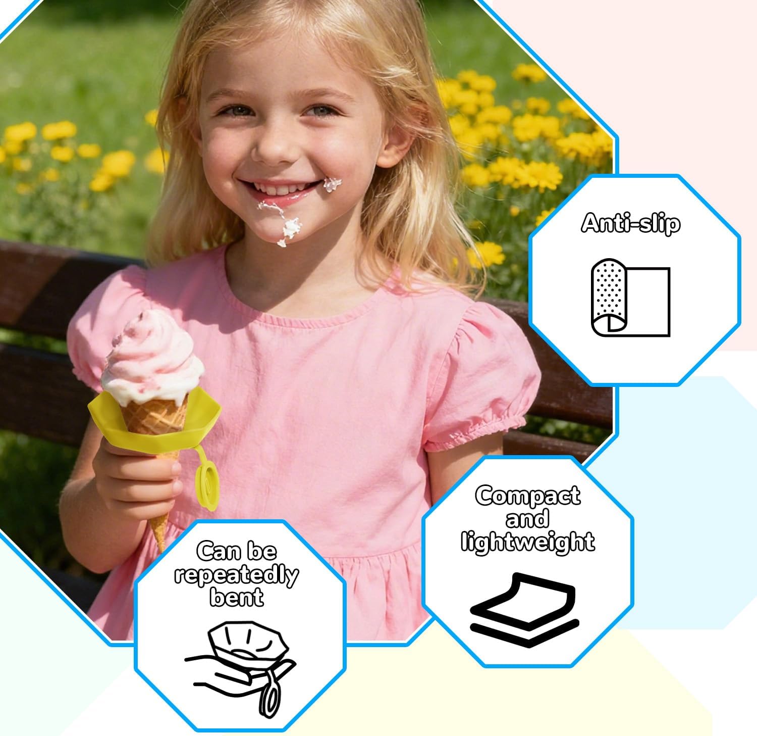 4 Pack Silicone Ice Pop and Cream Leak-Proof Holders for Kids, Portable Mess Free Cone Freeze-Proof Popsicle Tray Drip Catchers Accessories Children Summer Days Party Present - Image 4