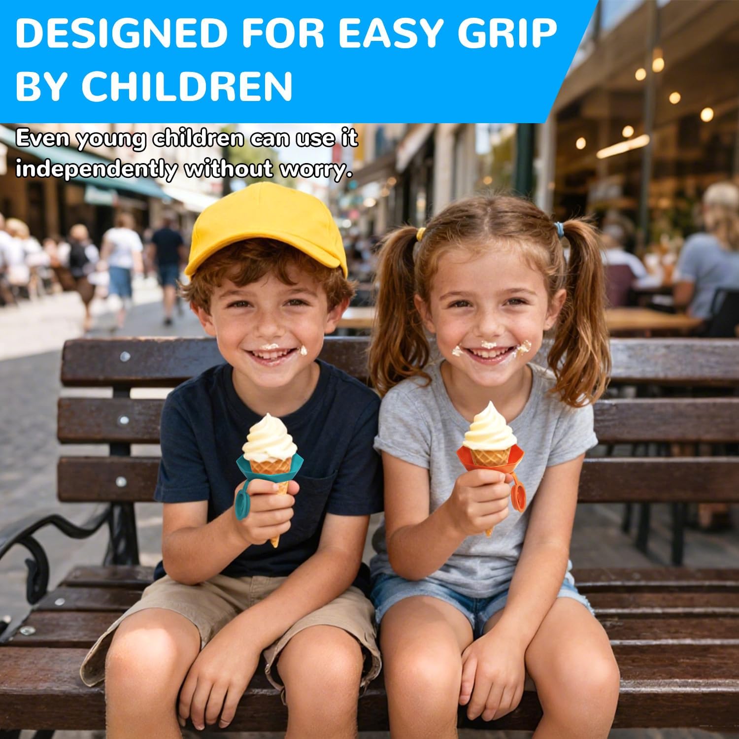 4 Pack Silicone Ice Pop and Cream Leak-Proof Holders for Kids, Portable Mess Free Cone Freeze-Proof Popsicle Tray Drip Catchers Accessories Children Summer Days Party Present - Image 5