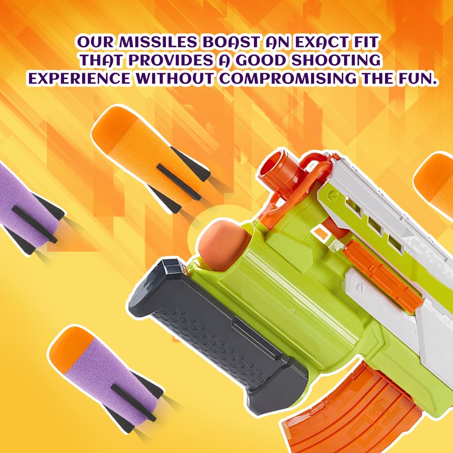 Missile Filled Foam Rocket Launcher Compatible for Nerf N-Strike Elite Series 10pcs,purple - Image 4
