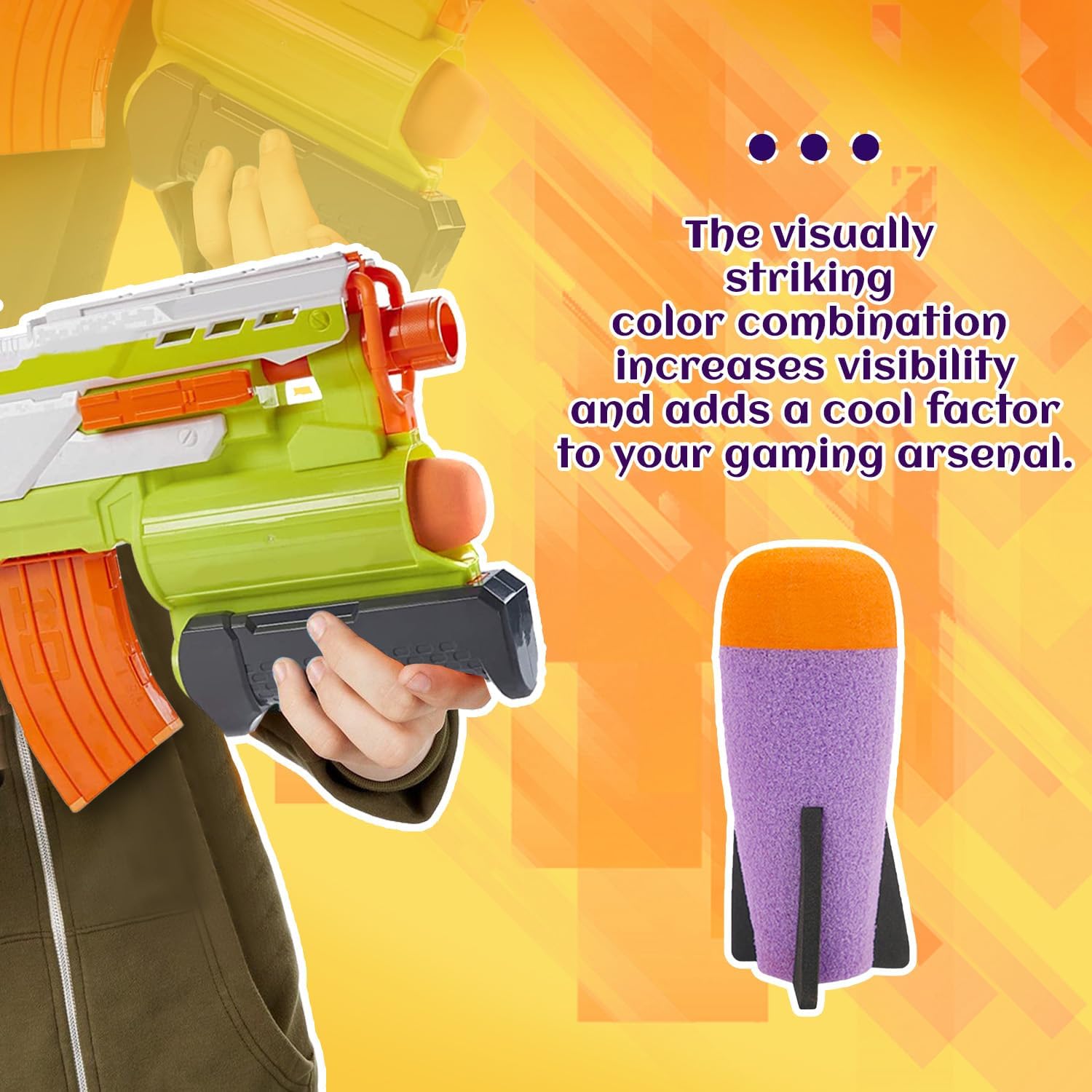 Missile Filled Foam Rocket Launcher Compatible for Nerf N-Strike Elite Series 10pcs,purple - Image 5