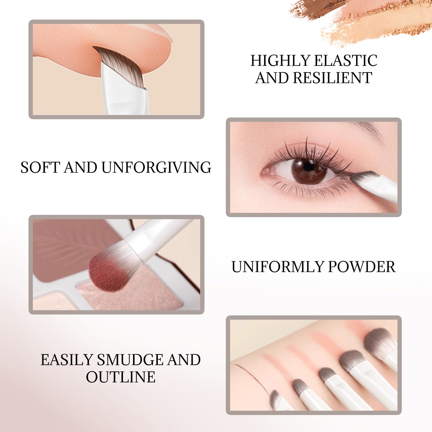 6Pcs Eye Makeup Brush Set, Soft Hairs Eyeshadow Kit, Professional Eyes for Concealer Eyebrows Eyeliner Highlighter with Snap-On Case, Beginner Friendly - Image 3