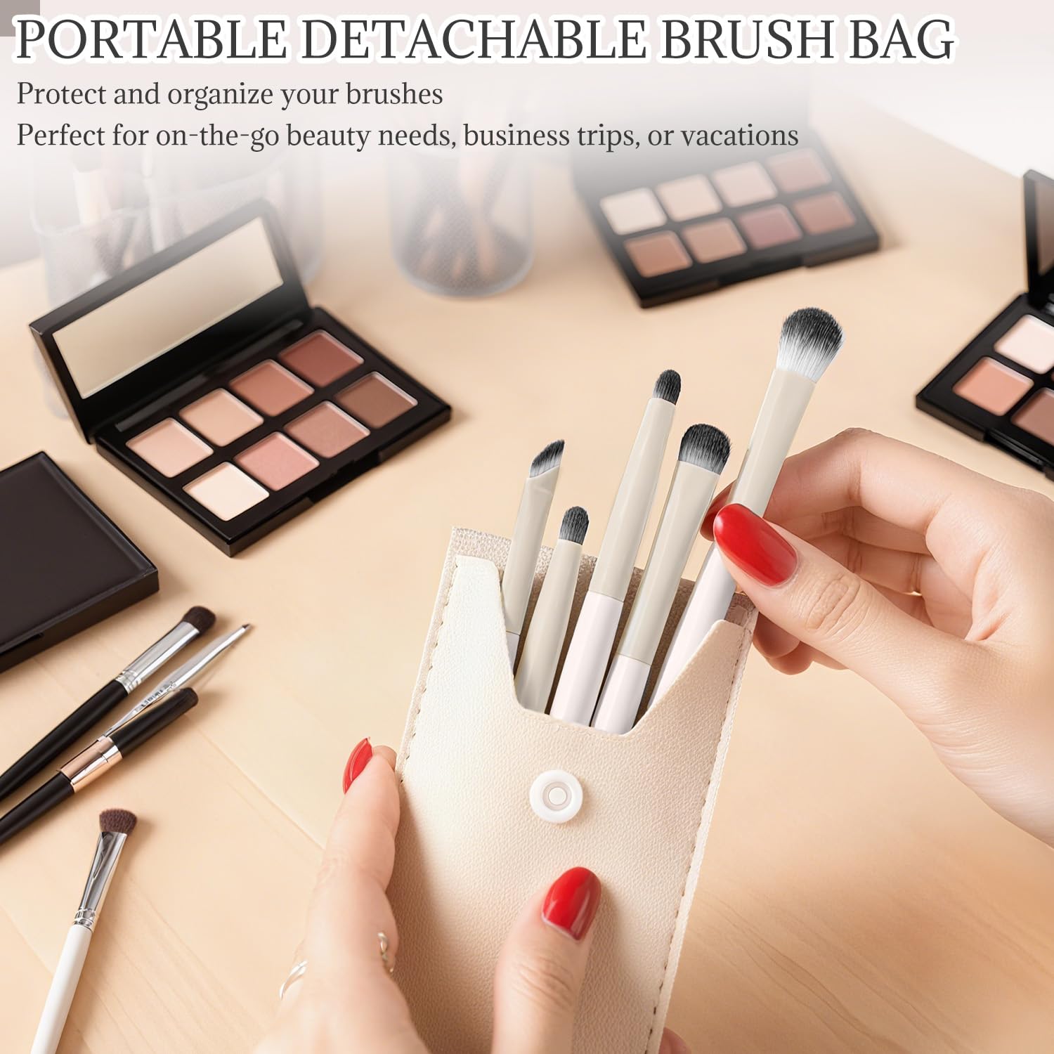6Pcs Eye Makeup Brush Set, Soft Hairs Eyeshadow Kit, Professional Eyes for Concealer Eyebrows Eyeliner Highlighter with Snap-On Case, Beginner Friendly - Image 4
