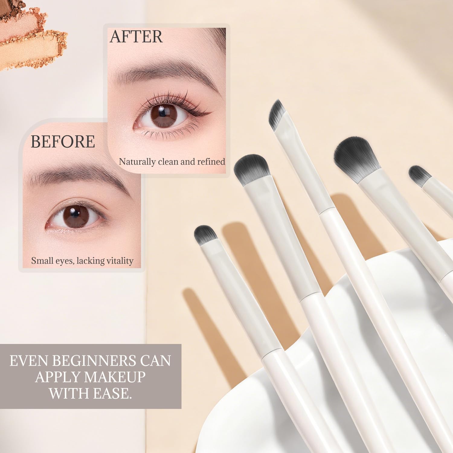 6Pcs Eye Makeup Brush Set, Soft Hairs Eyeshadow Kit, Professional Eyes for Concealer Eyebrows Eyeliner Highlighter with Snap-On Case, Beginner Friendly - Image 5