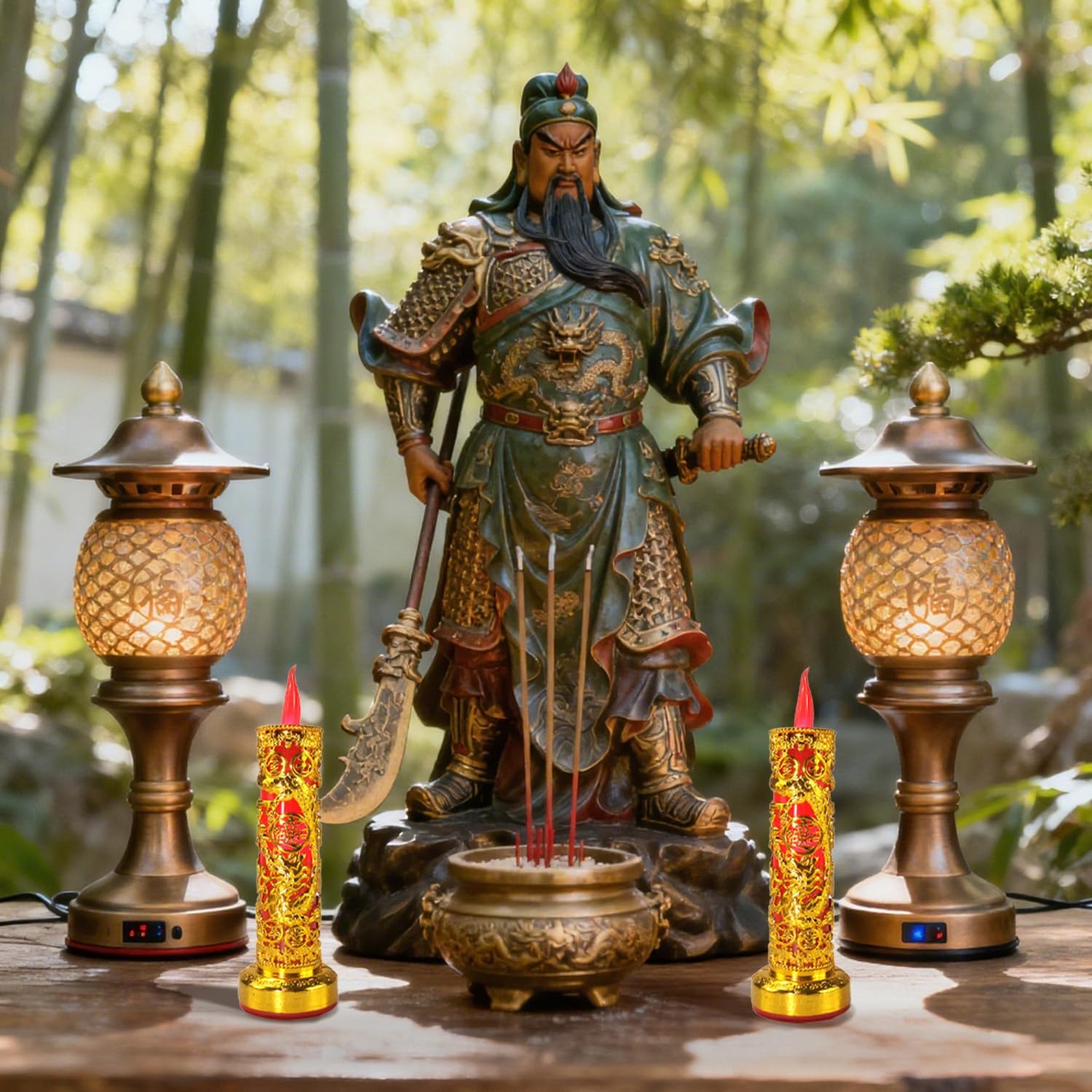 2pcs Chinese Buddhist Flameless LED Candle Lamp - Traditional Red Lantern Design, Retro Light for Meditation, Altar & Feng Shui Décor - Image 6