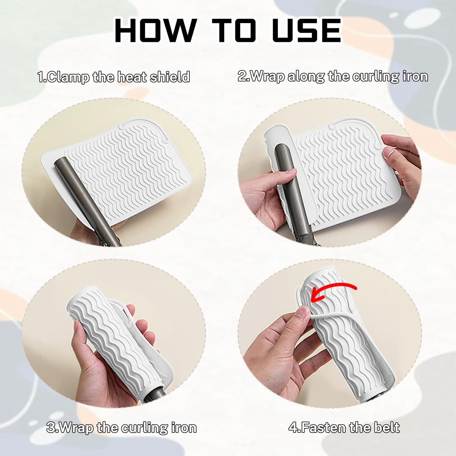 2 Pcs Silicone High Heat Resistant Mat for Hair Styling Tools, Portable Hot Protection Pad Curling Iron, Straighteners, Ideal Home, Makeup, Travel & Salon Use(8.46*6.3IN, Black+White) - Image 4