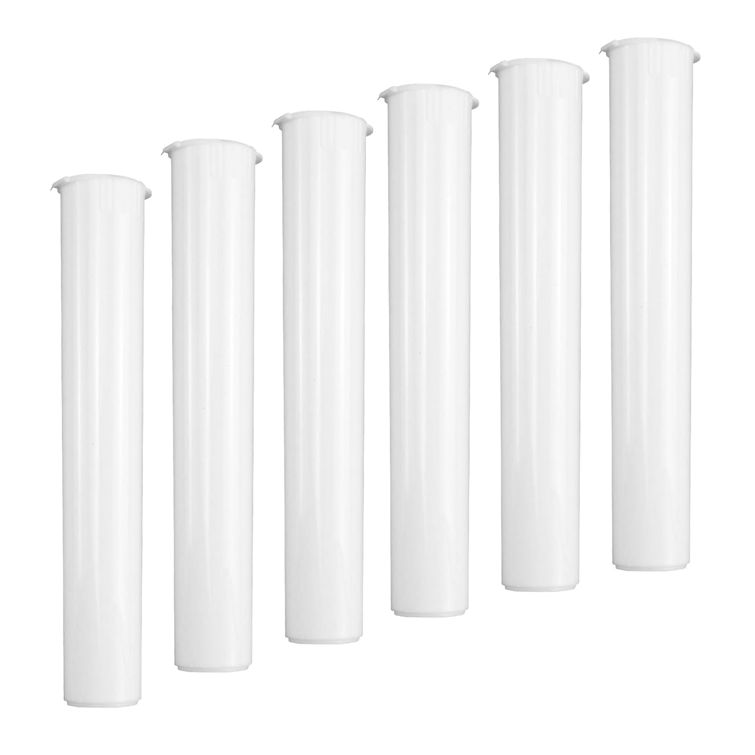 116mm 6pcs Waterproof Cigarette Storage Tubes Squeeze Bottles with Caps Airtight Sealing Plastic Container Protect Pre-Roll Cigarettes Cigarillos (White) - Image 1