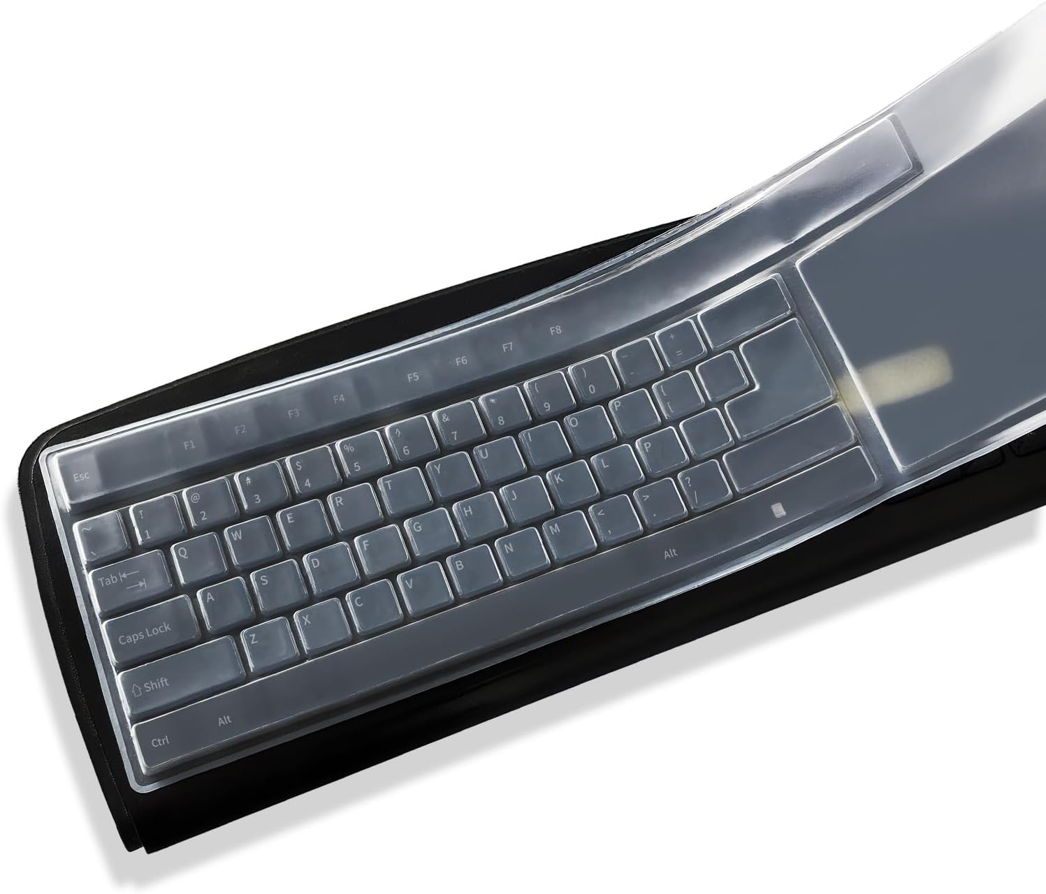 Clear PC Desktop Keyboard Cover, Universal Silicone Protector Skin for 104/107 Keys, Ultra-Thin, Waterproof, Dustproof, Anti-Slip Fits Most Standard Keyboards - Image 1