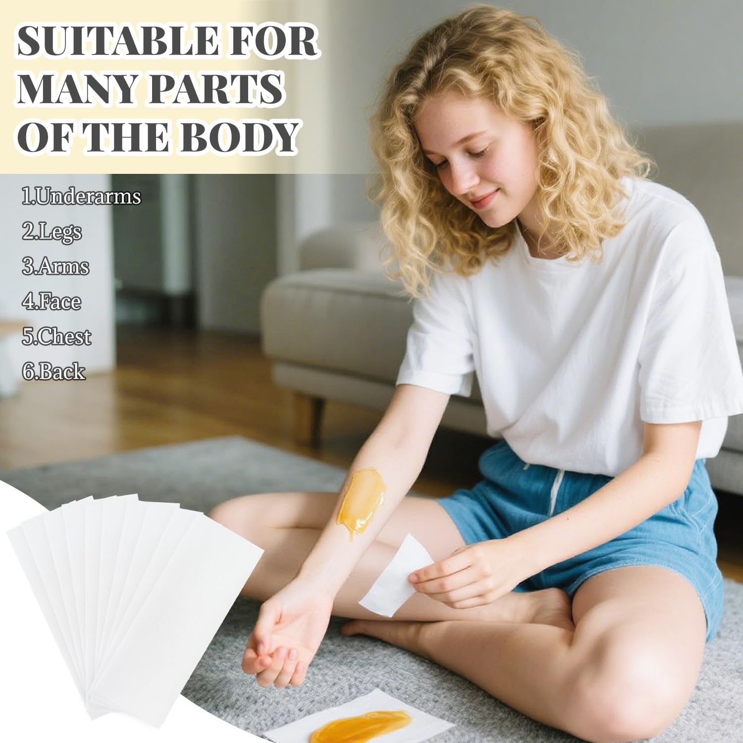 Disposable Portable Non-Woven Hair Removal Strips 1.3x4 Inches for Beauty Body Care, Beeswax Special White Paper（10 Pcs） - Image 4