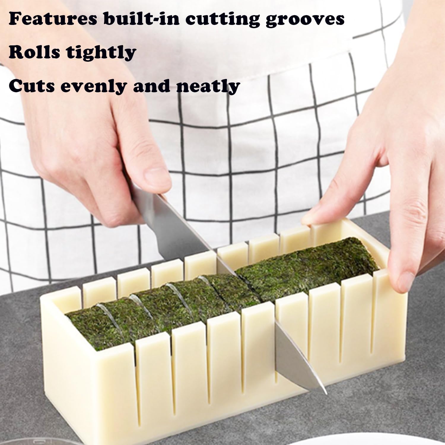 Sushi Maker Mold Kit, Easy DIY Onigiri Rice Ball Press, Plastic Shaper Tool for Home Kitchen Beginners (Square Shape) - Image 4