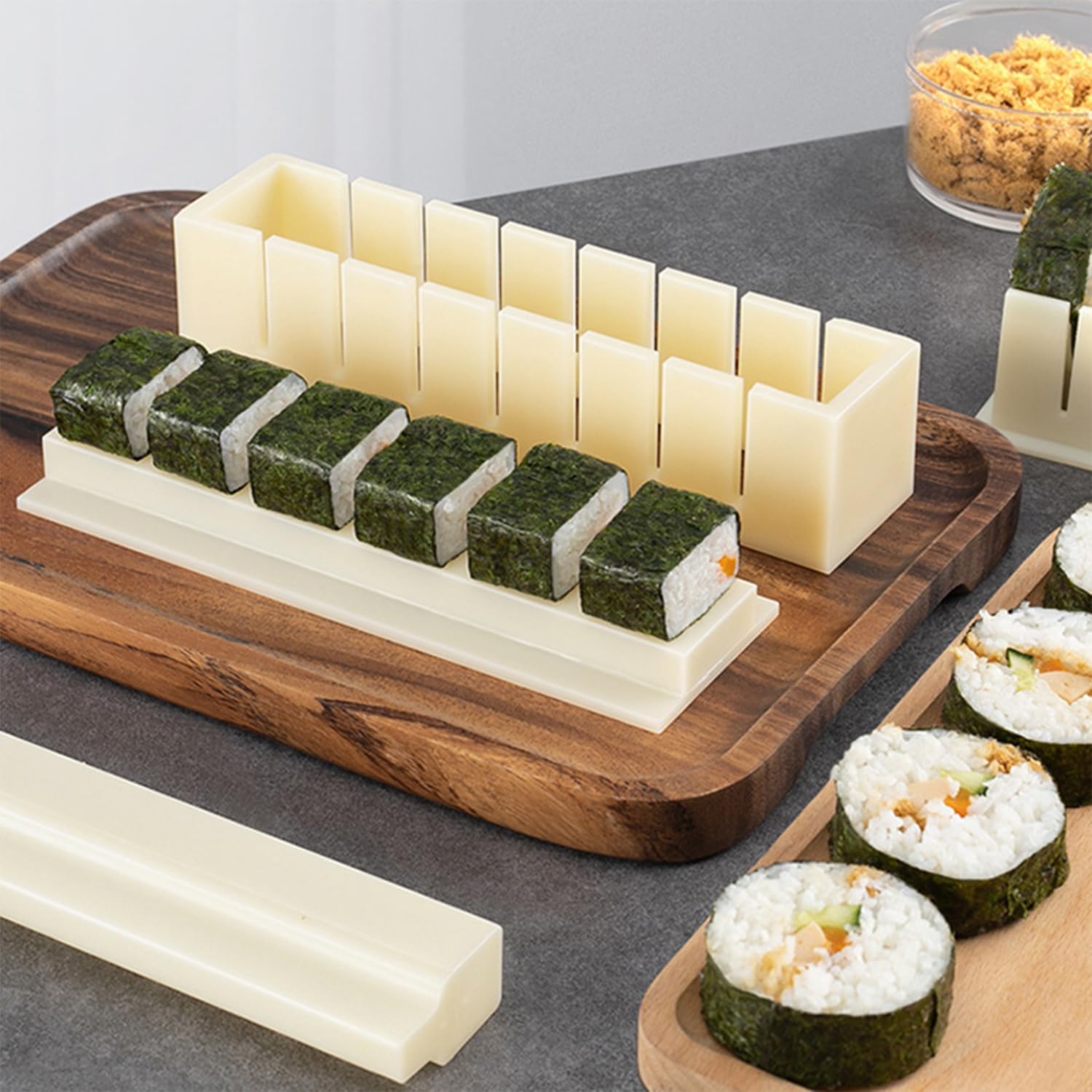 Sushi Maker Mold Kit, Easy DIY Onigiri Rice Ball Press, Plastic Shaper Tool for Home Kitchen Beginners (Square Shape) - Image 5