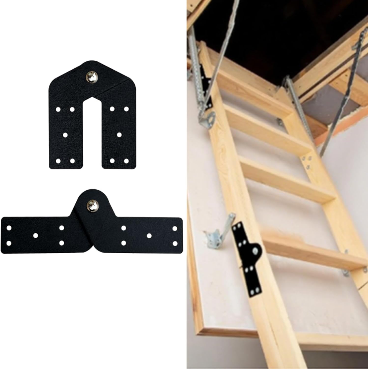 Attic Ladder Hinge Parts Kit Replacement Pull Down attic Stair Parts(2pcs) - Image 1