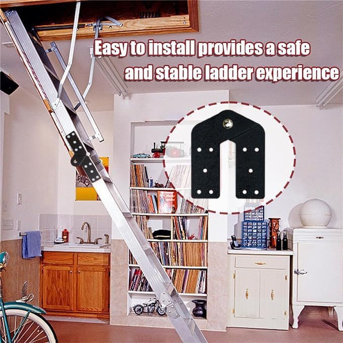 Attic Ladder Hinge Parts Kit Replacement Pull Down attic Stair Parts(2pcs) - Image 3
