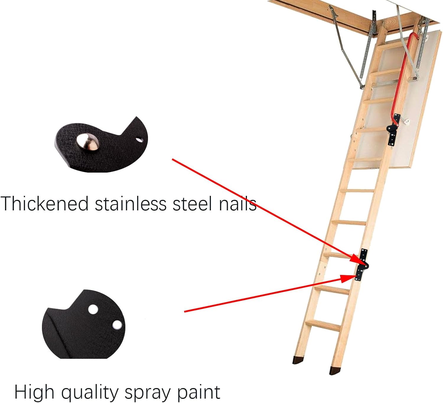 Attic Ladder Hinge Parts Kit Replacement Pull Down attic Stair Parts(2pcs) - Image 8
