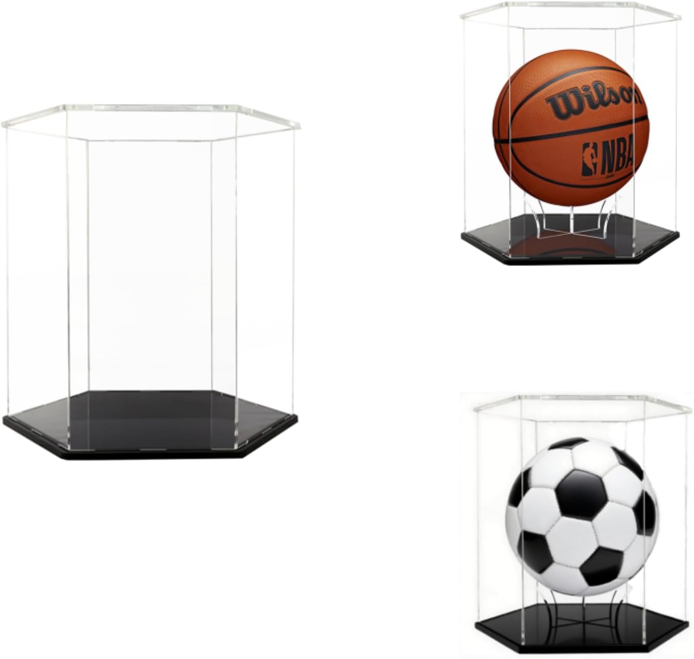 Basketball Display Case,Soccer Ball case, Acrylic Collectible Case, Soccer and Volleyball Collection Sports Souvenir Box (13.4 in X 11.8 13.4 in) - Image 1