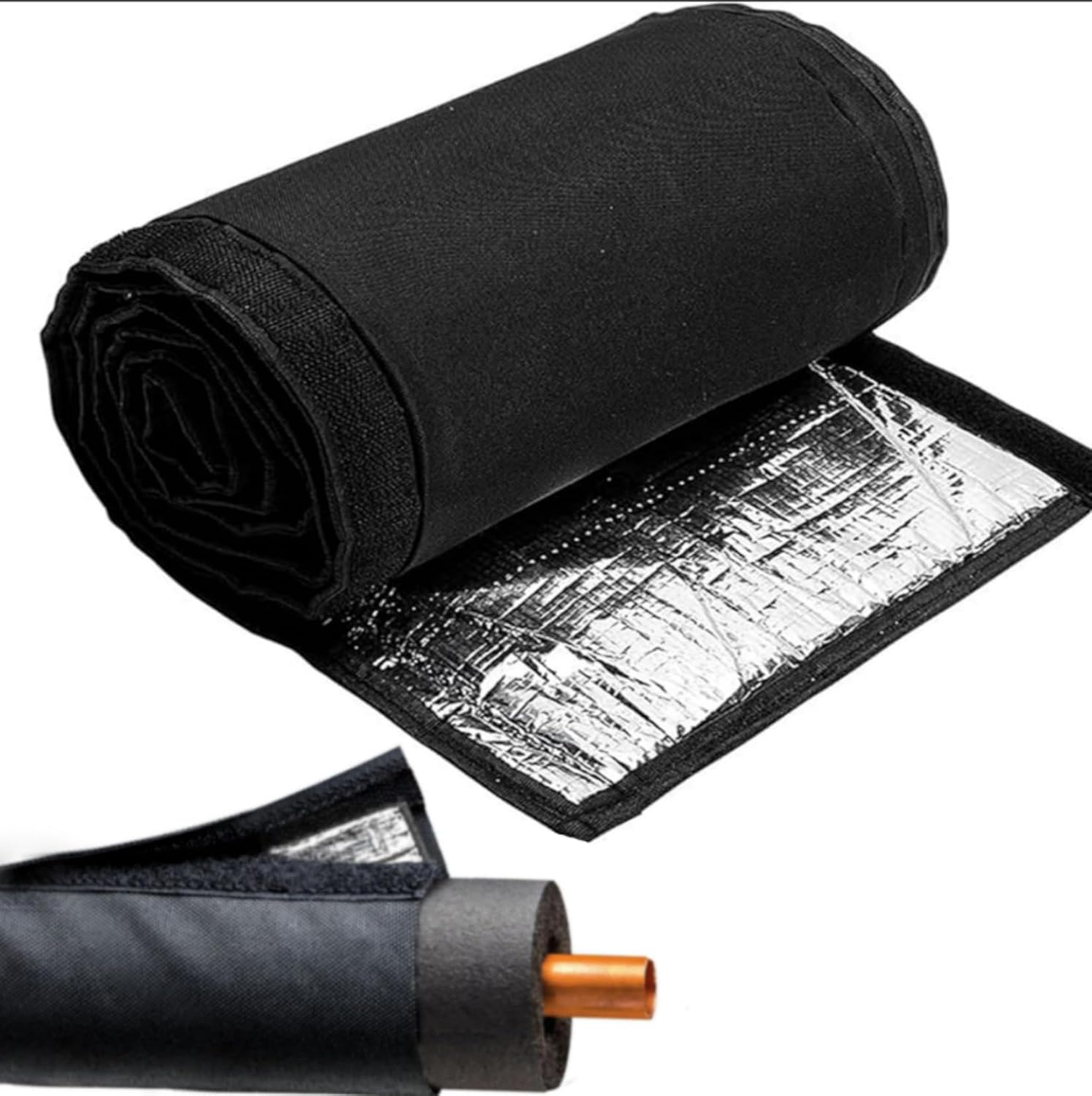 3 Layers HVAC Copper Pipe Insulation Cover, 600D Oxford AC Hose Sleeve, 72x10.2 Inch Flexible Line Wrap for Outdoor Mini Split Central Air Conditioning - Image 1
