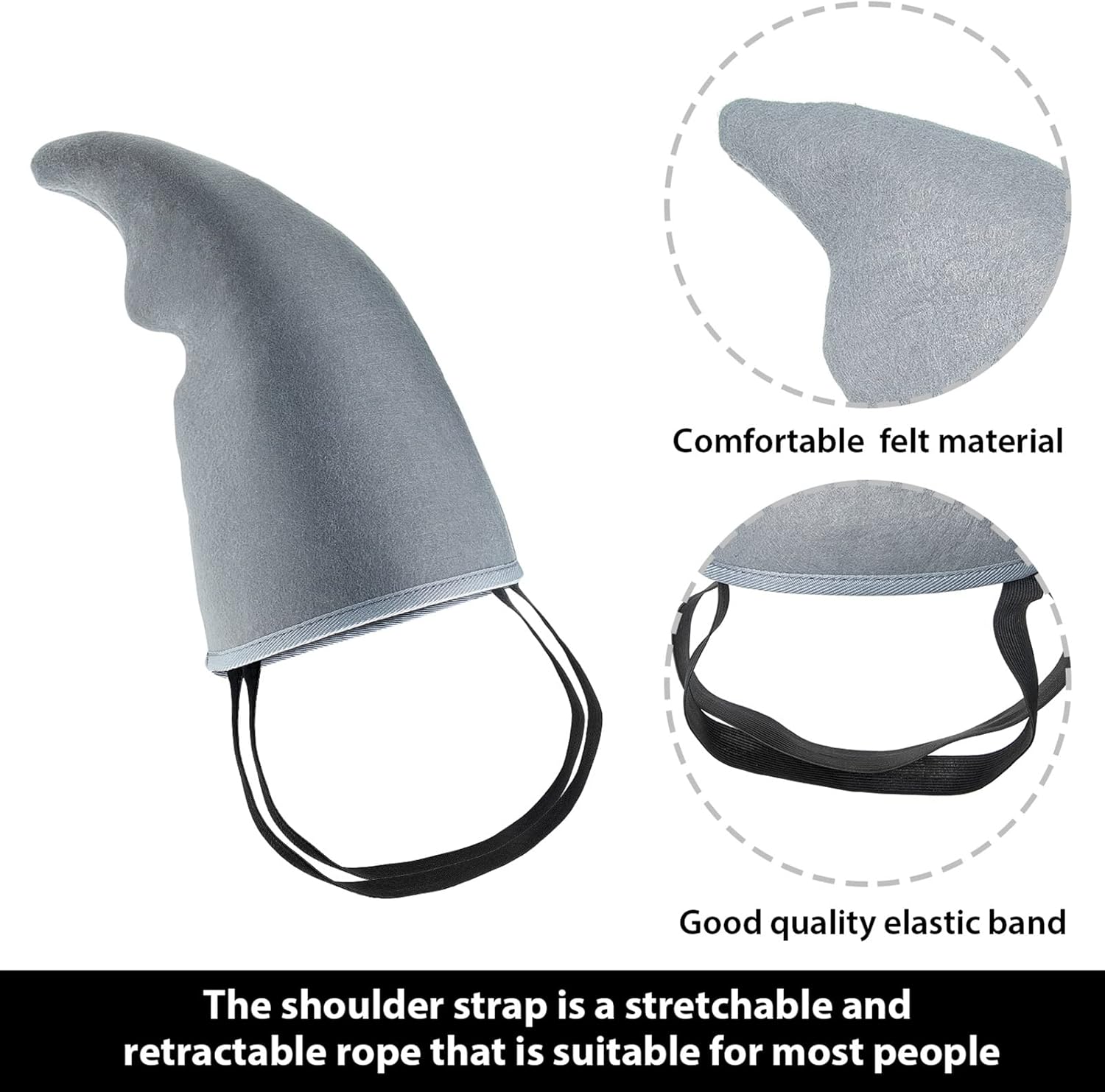 12 Pcs Halloween Shark Fin Costume Accessory Gray Props Easy to Wear Accessories for Adults Christmas Cosplay Supplies - Image 3