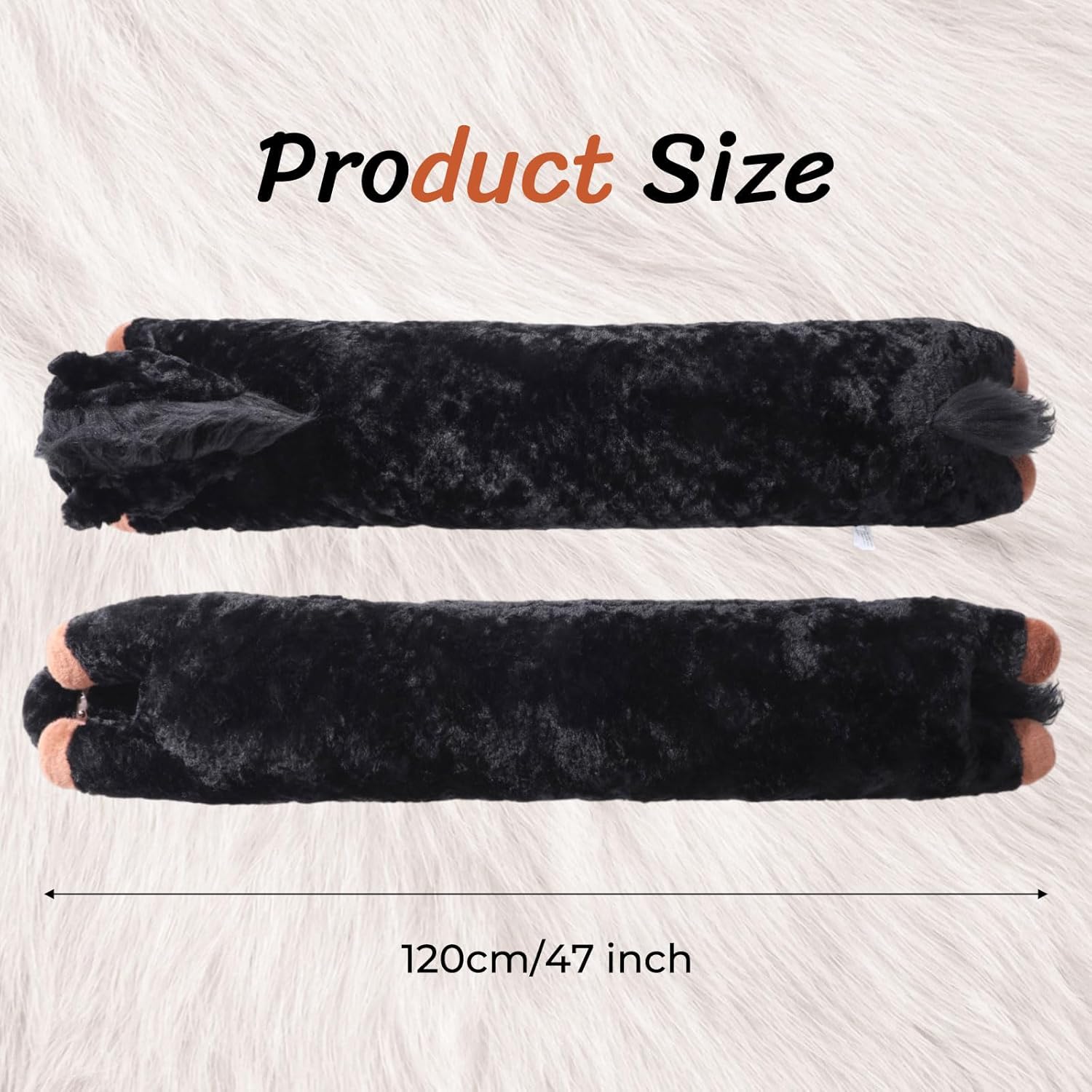 47 Inches Giant Horse Stuffed Animal Weighted Oversized Black Plush Toys Soft Hugging Pillow Bedroom Decor Backrest for Accent Chairs Birthday Gift Kids Boys Girls Adults - Image 2