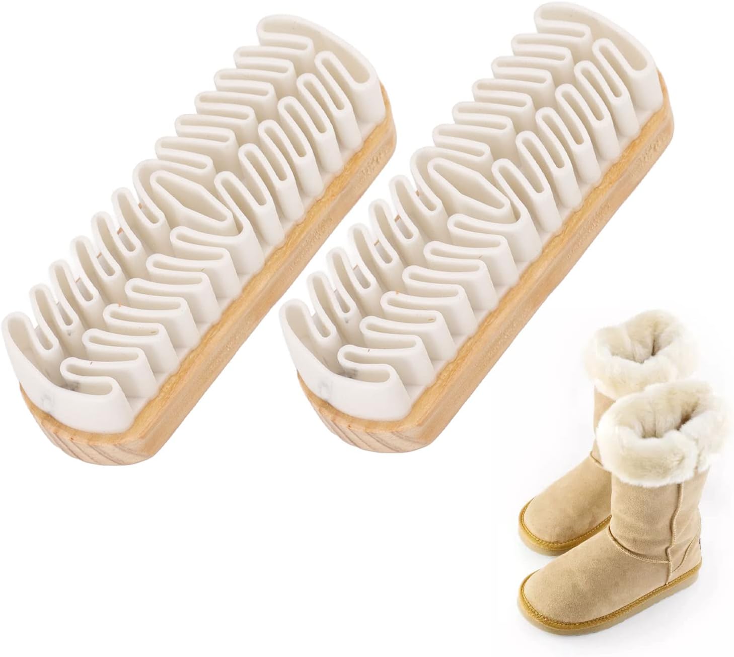 Suede Brush, Snow Boots 2 Pcs Brushes Shoes Cleaner Crepe Matte Scrubber for Dress and Boot Care - Image 1
