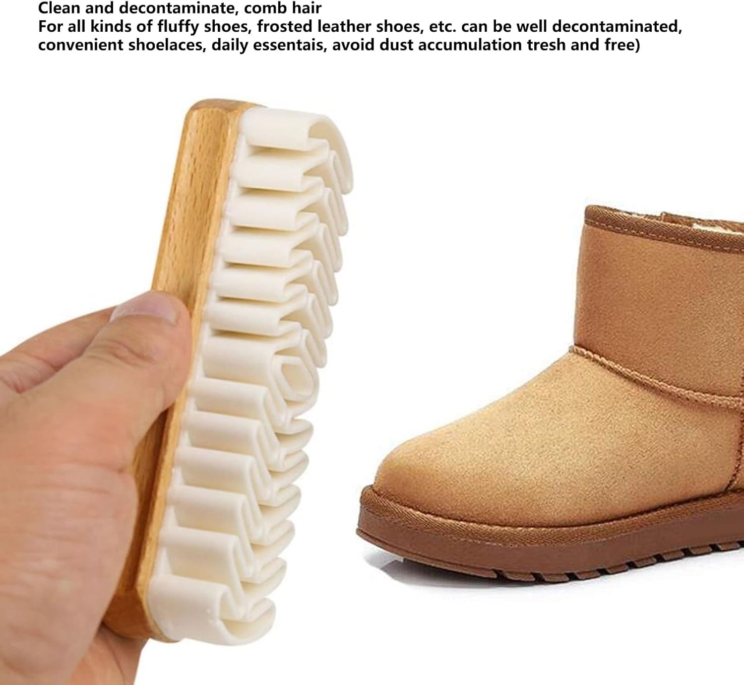 Suede Brush, Snow Boots 2 Pcs Brushes Shoes Cleaner Crepe Matte Scrubber for Dress and Boot Care - Image 2