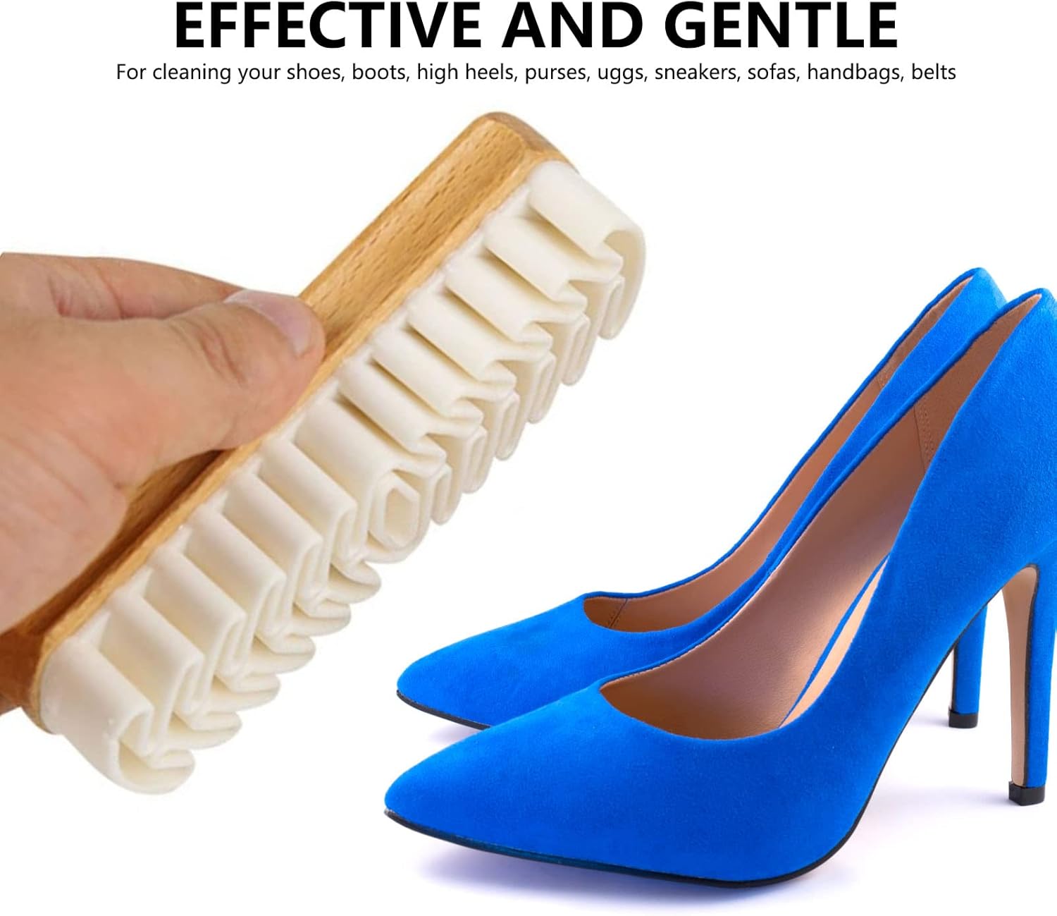 Suede Brush, Snow Boots 2 Pcs Brushes Shoes Cleaner Crepe Matte Scrubber for Dress and Boot Care - Image 3