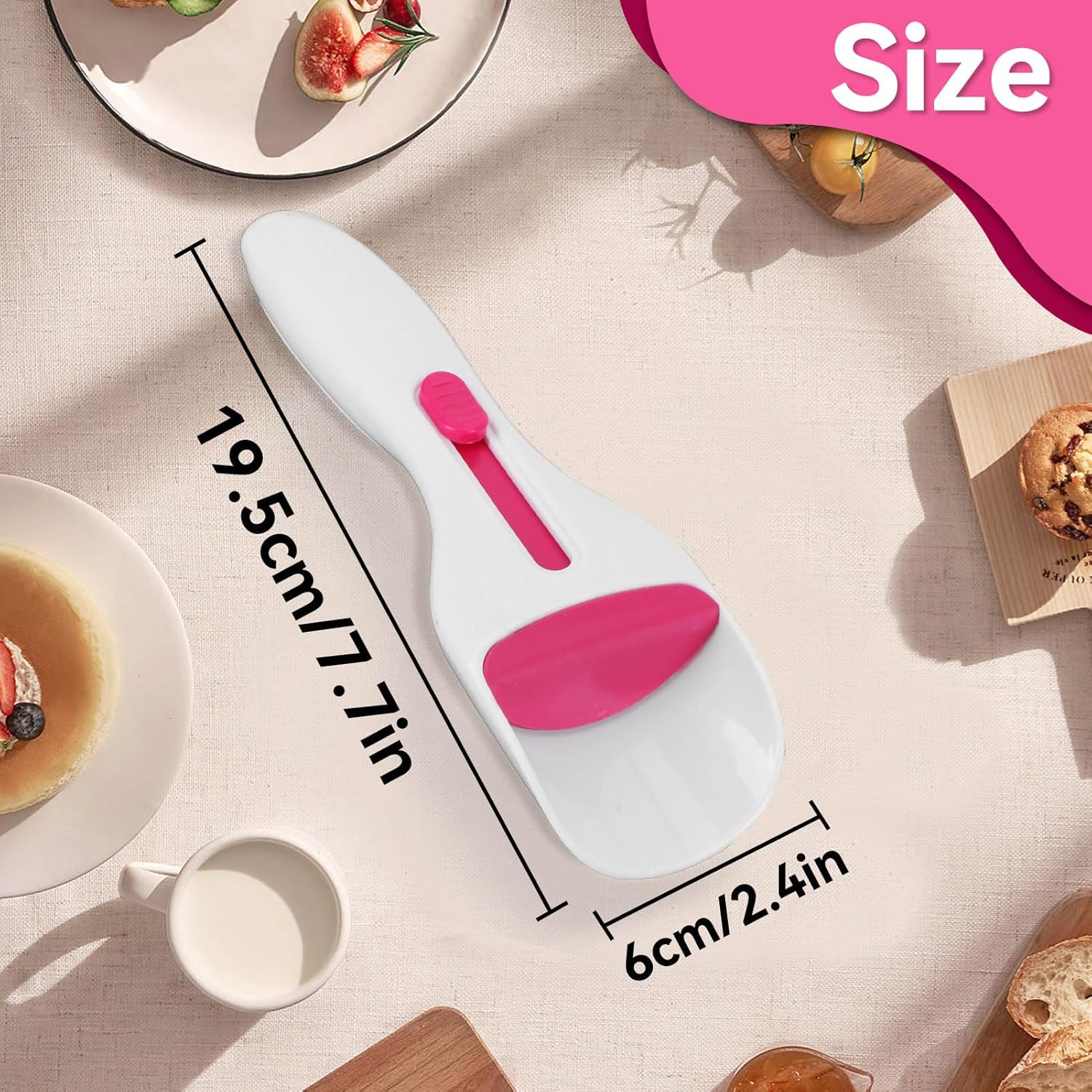 Cupcake Batter Scoop, Scoop Dispenser Sliding Button Baking Cake Dispensing Spoon for Baking, Pastry & Decorating - Image 3