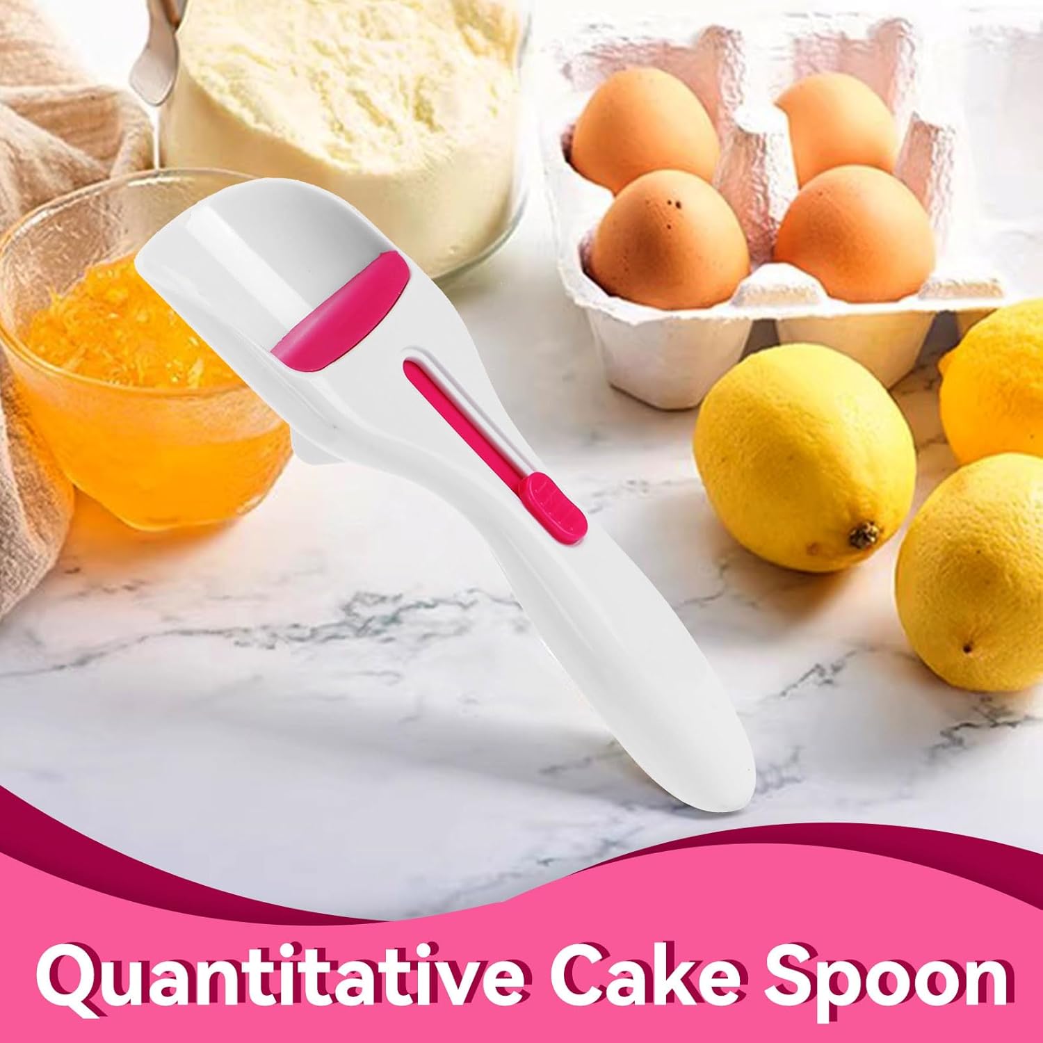 Cupcake Batter Scoop, Scoop Dispenser Sliding Button Baking Cake Dispensing Spoon for Baking, Pastry & Decorating - Image 4