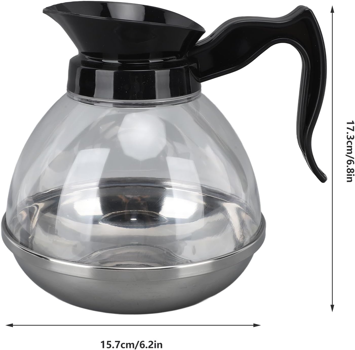 Coffee Decanter Pot, 1.2QT Universal Pot Commercial Maker Replacement with Black Handle for Machine Stove Reusable - Image 3