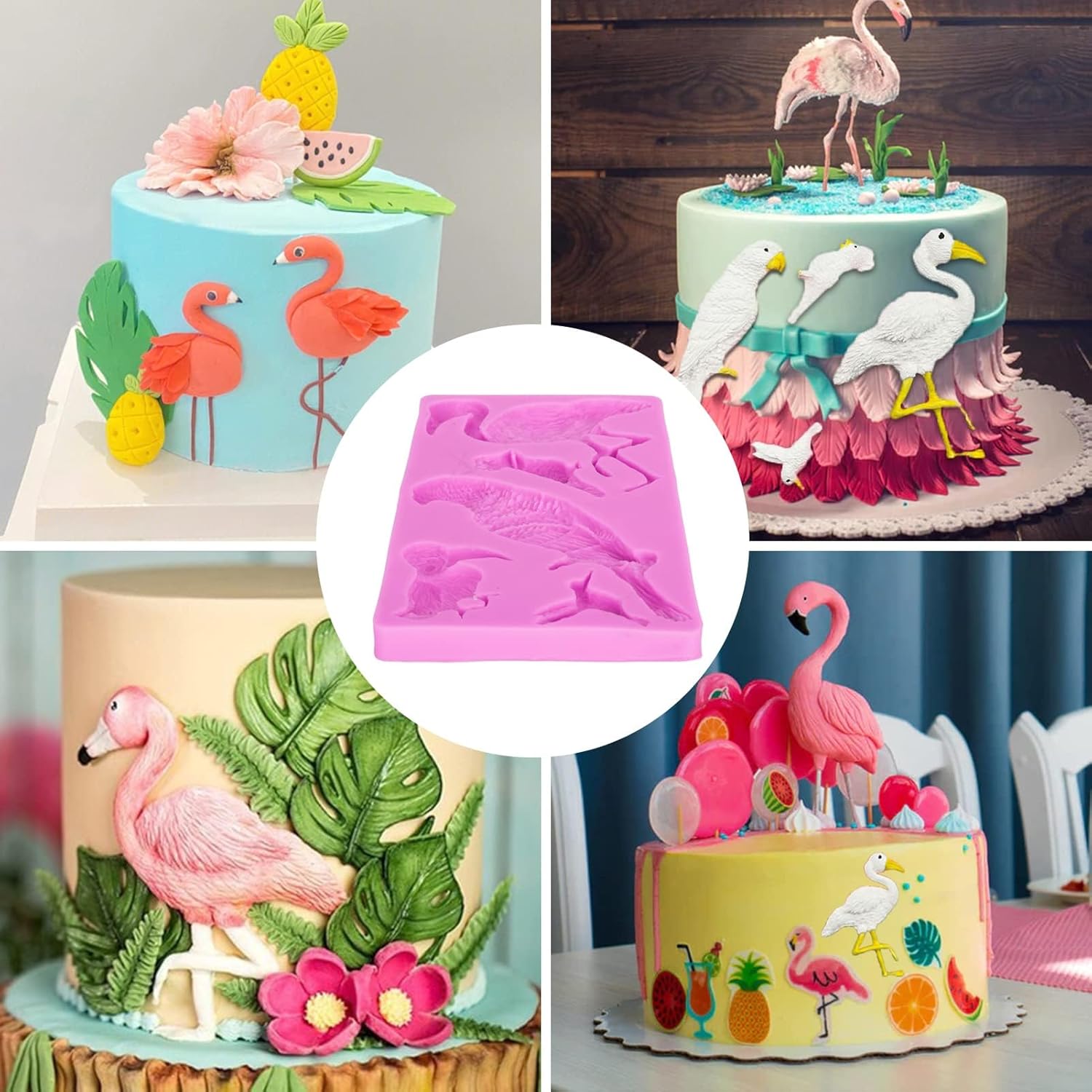 Fondant Molds, Silicone Flamingo Birds Mold 3D Bird Mould for Cupcake Cake Chocolate Decoration - Image 3
