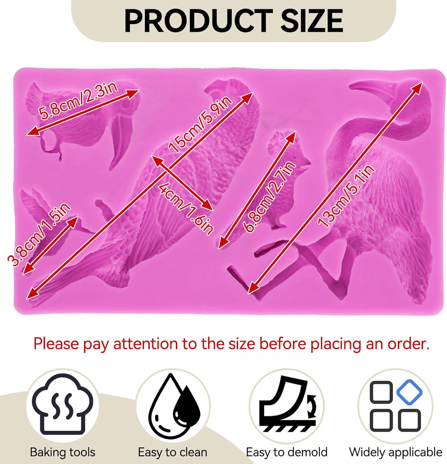 Fondant Molds, Silicone Flamingo Birds Mold 3D Bird Mould for Cupcake Cake Chocolate Decoration - Image 4