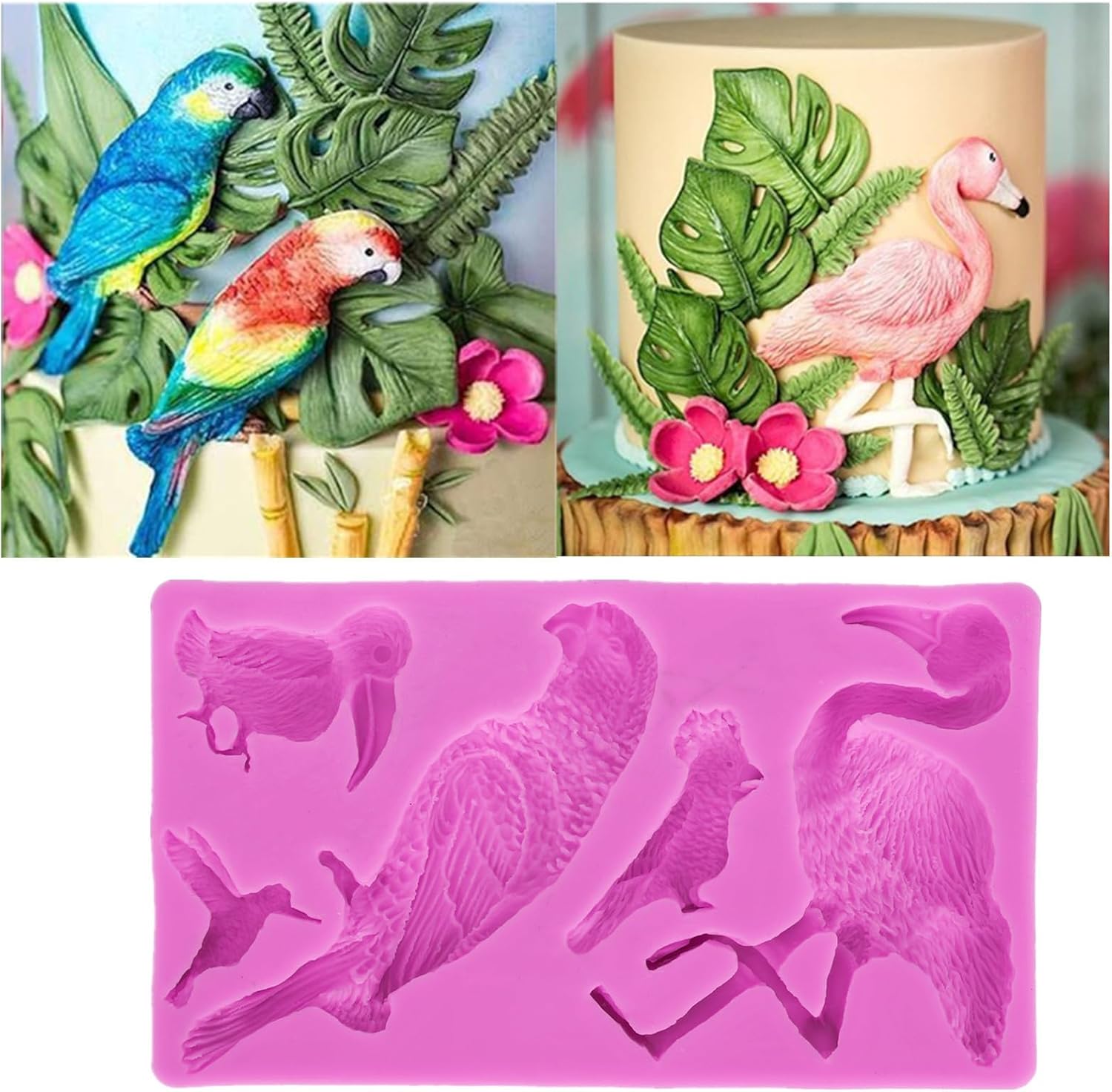 Fondant Molds, Silicone Flamingo Birds Mold 3D Bird Mould for Cupcake Cake Chocolate Decoration - Image 5