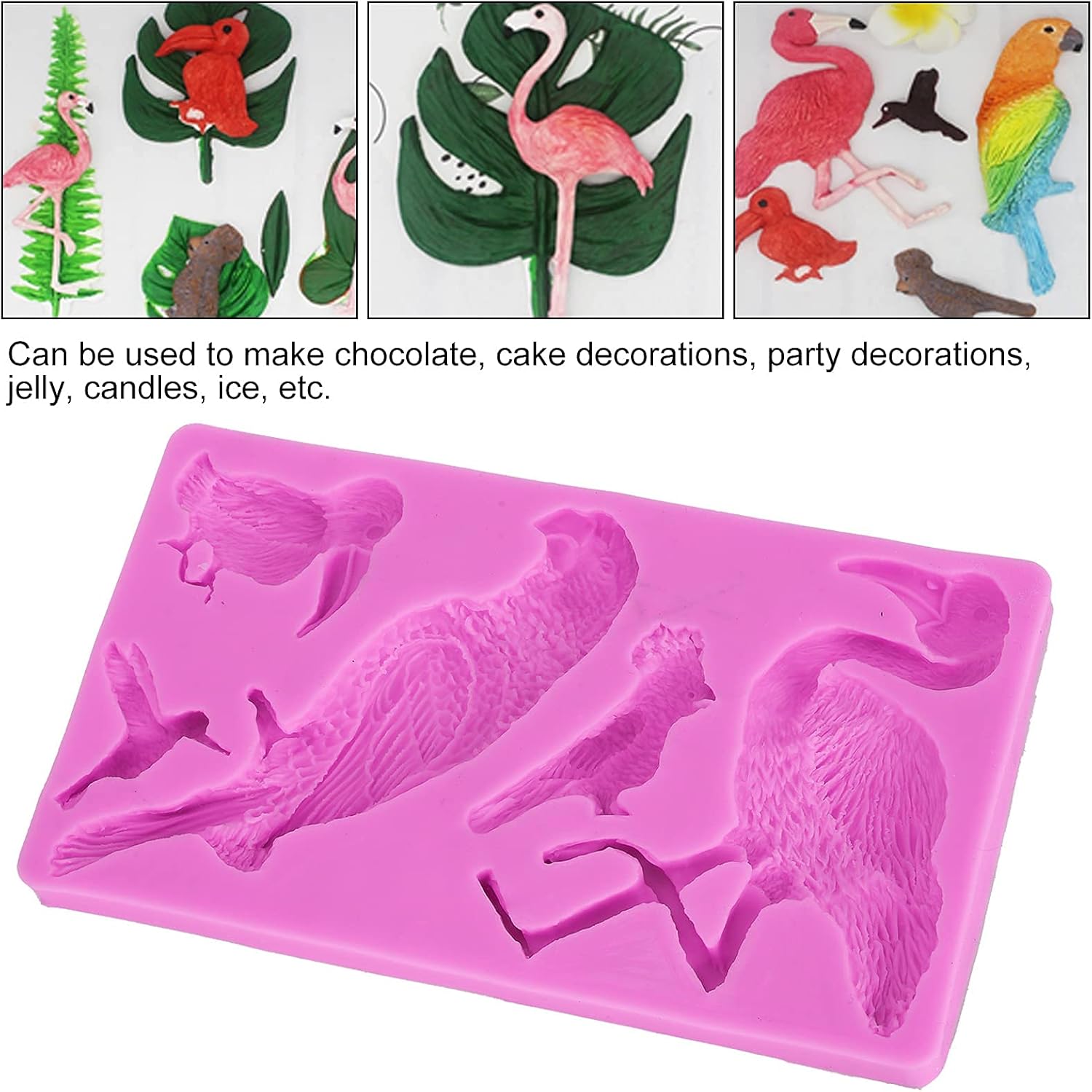 Fondant Molds, Silicone Flamingo Birds Mold 3D Bird Mould for Cupcake Cake Chocolate Decoration - Image 7