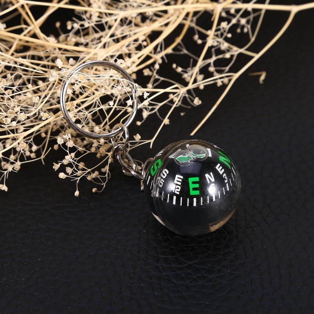 Ball Compass Keychain, 28mm Liquid Filled Portable Hiking Key Rings Mini Survival Navigation Equipment for Camping Travel - Image 2