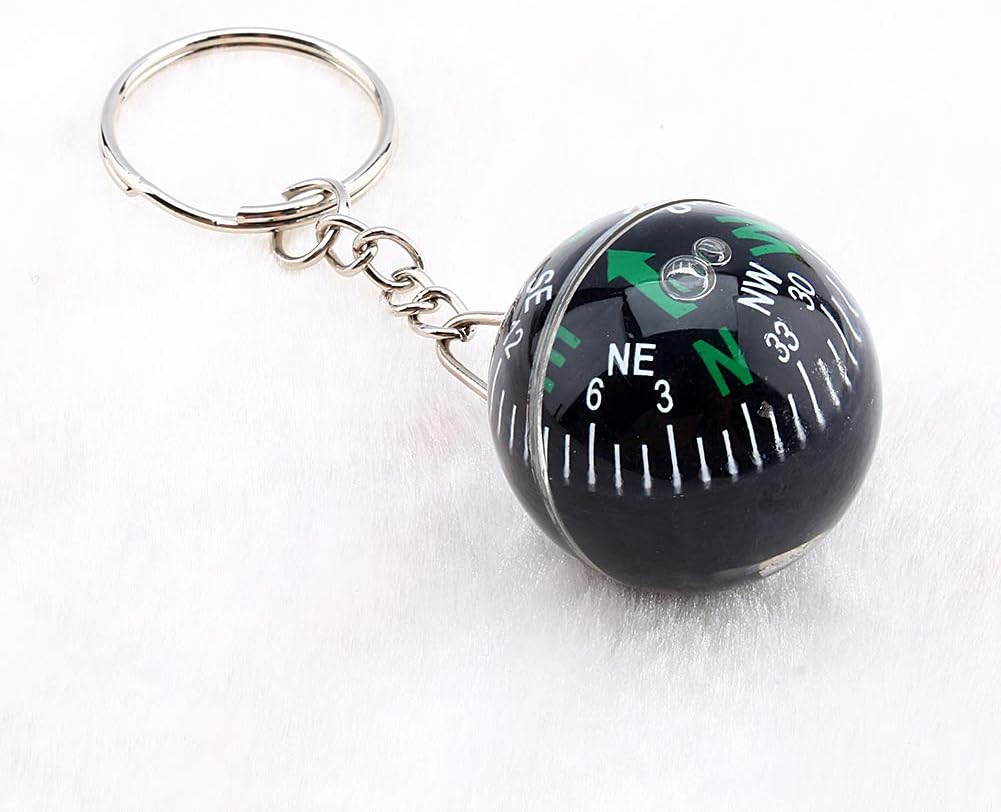 Ball Compass Keychain, 28mm Liquid Filled Portable Hiking Key Rings Mini Survival Navigation Equipment for Camping Travel - Image 8