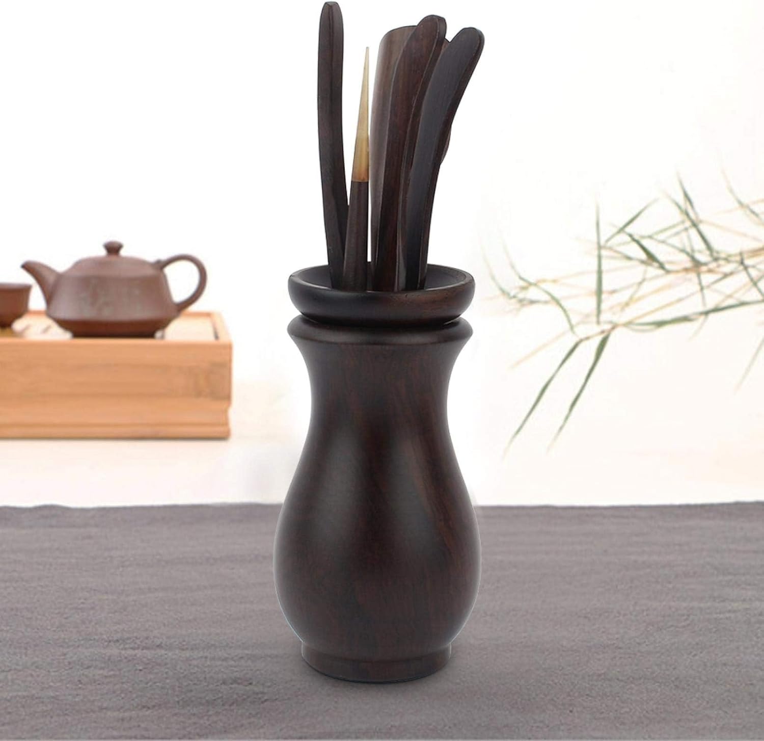 Chinese Gongfu Wooden Tea Ceremony Utensil Tools Set, 6PCS Kungfu Set Asian Teaware Kit for Traditional Brewing - Image 7