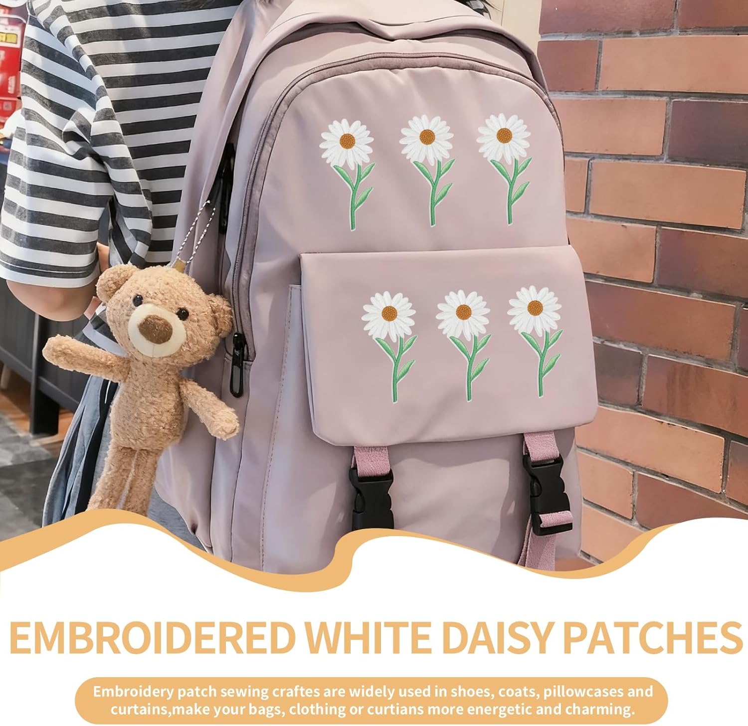 10PCS Flower Patches, Daisy Iron on Patches Embroidered Applique Sewing Patch DIY Decoration for Bags, Jackets, Jeans, Clothes - Image 3