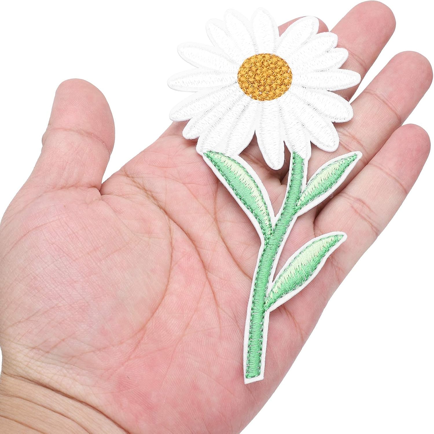 10PCS Flower Patches, Daisy Iron on Patches Embroidered Applique Sewing Patch DIY Decoration for Bags, Jackets, Jeans, Clothes - Image 6