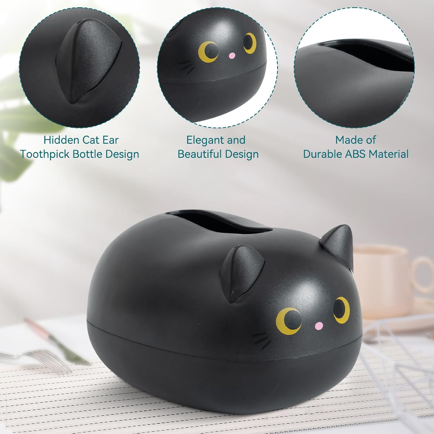 Cat Tissue Dispenser, Cartoon Toilet Paper Holder Dispenser Box with 2 Toothpick for Car Home Bathroom Kitchen Office - Image 7