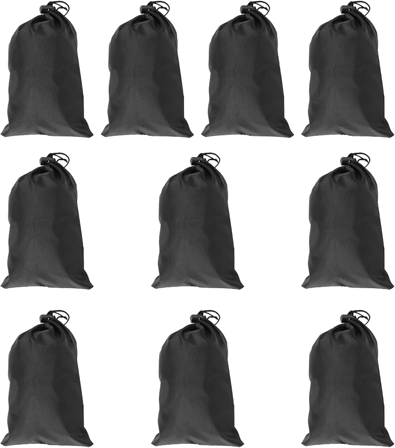 Black Drawstring Bags, 10 PCS Portable Bag Carry Ditty Pouch with Toggle Small Storage for Sports Travel - Image 1