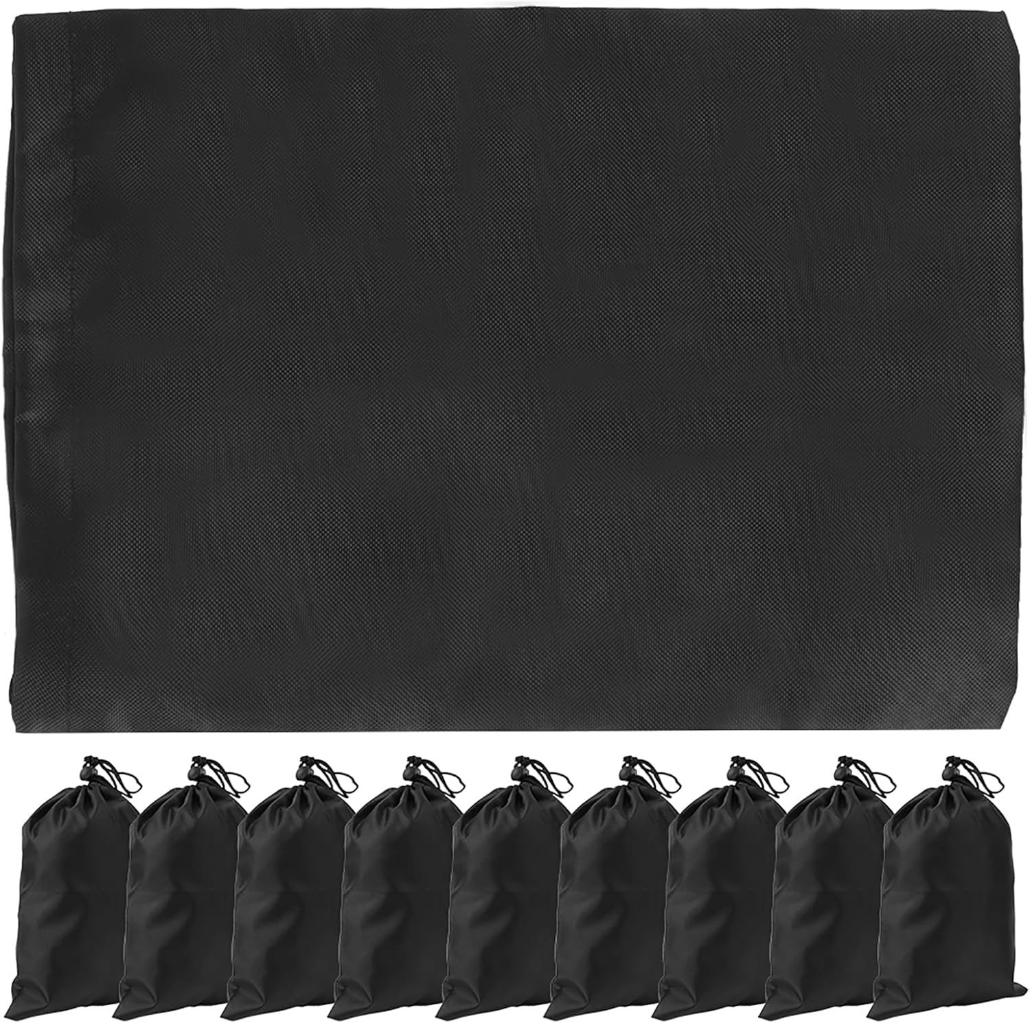 Black Drawstring Bags, 10 PCS Portable Bag Carry Ditty Pouch with Toggle Small Storage for Sports Travel - Image 2