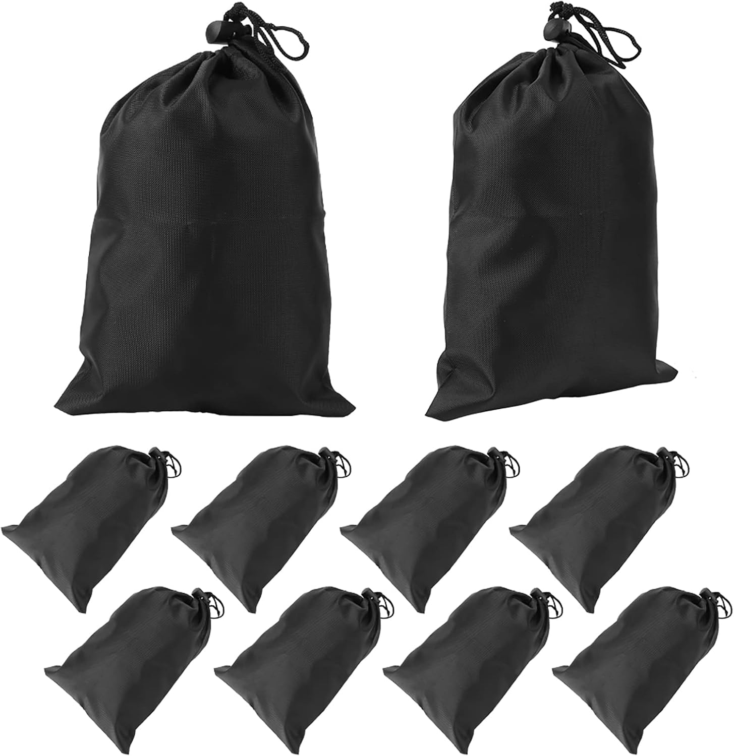 Black Drawstring Bags, 10 PCS Portable Bag Carry Ditty Pouch with Toggle Small Storage for Sports Travel - Image 3