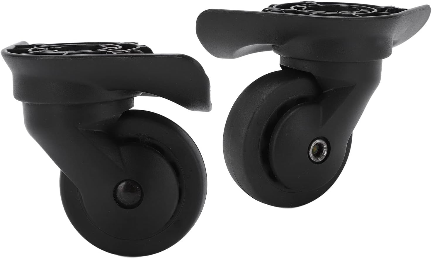 1 Pair Luggage Suitcase Wheels, Universal Replacement Wheels for Mute Swivel Casters Black - Image 1