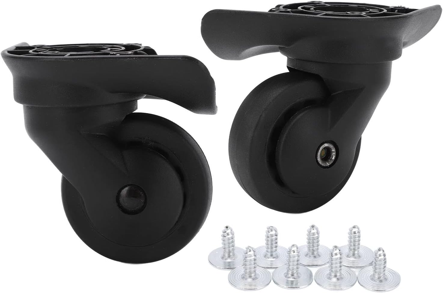 1 Pair Luggage Suitcase Wheels, Universal Replacement Wheels for Mute Swivel Casters Black - Image 8