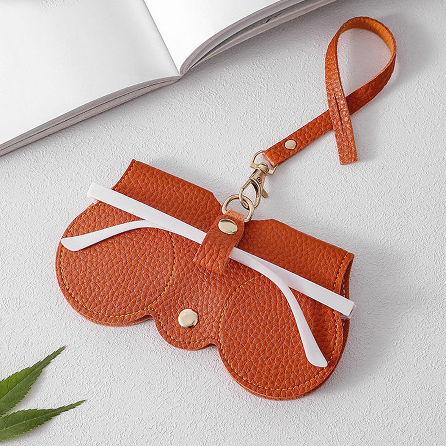 Leather Sunglasses Bag, Soft Case Portable Glasses Cute Eyeglass Pouch for Women Men Girls - Image 3