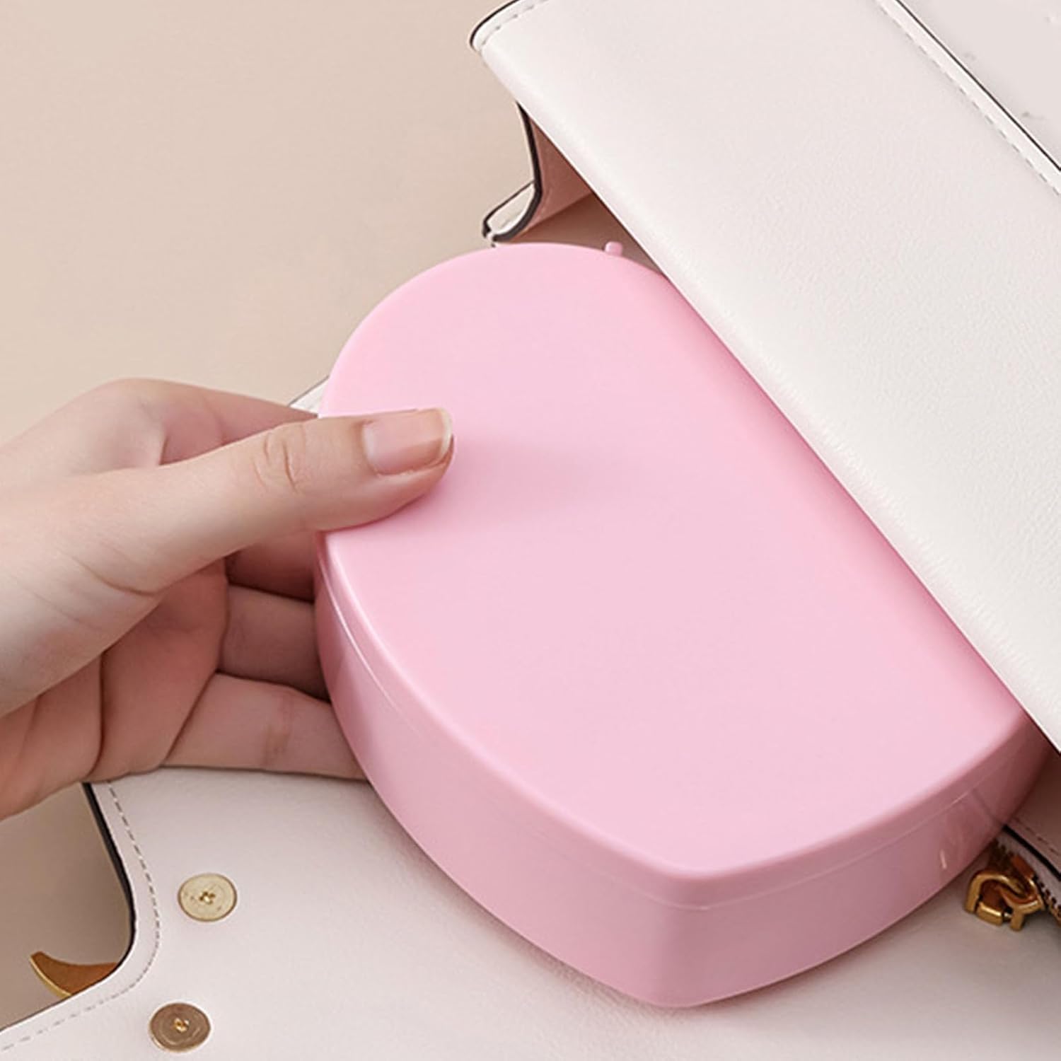 Girls Jewelry Box, 2 Layer Holder Organizer Heart Shape Portable Case with Mirror Travel for Earrings Rings Necklaces - Image 5