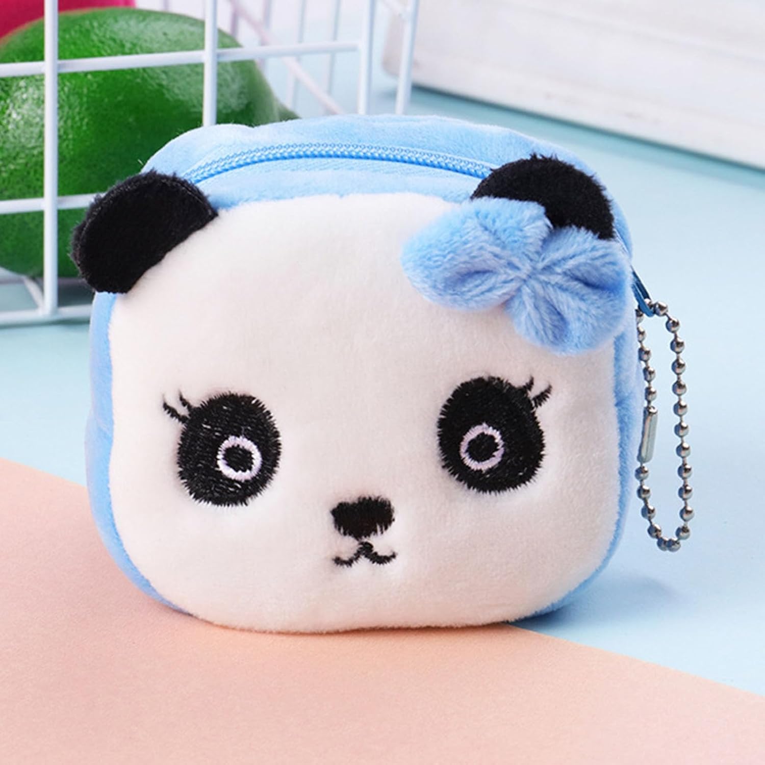 2Pcs Kawaii Animal Wallet, Cartoon Panda Specie Purses Plush Purse Wallet Small Accessories for Girls Handbag - Image 2